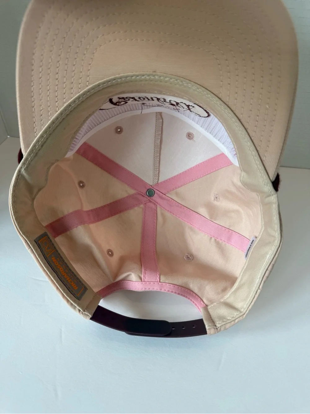 Peterbilt‎ Richardson Outdoor Rope Hat Snapback Beige Burgundy Trucker Cap